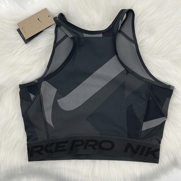 Nike Women's Pro Dri-Fit Cropped Training Tank Top - Black/Gray - New with tags - Picture 6 of 9